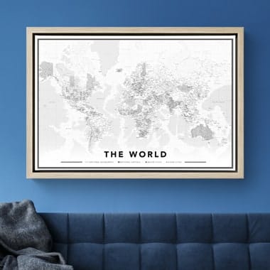 Wereldkaart op canvas