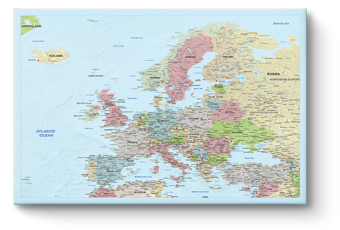 Uitgelezene Wereldkaart / Landkaart - met GRATIS prikkertjes VS-93