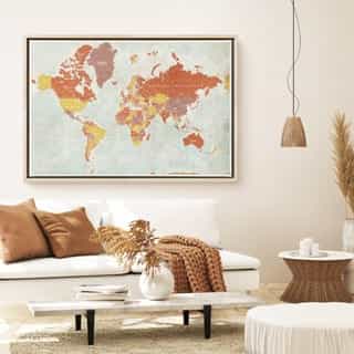 canvas doek Wereldkaart